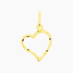 Pendentif Eudocie Coeur Strie Or Jaune