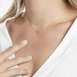 Pendentif Eudocie Coeur Strie Or Jaune