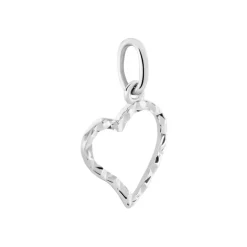 Pendentif Eudocie Coeur Strie Or Blanc