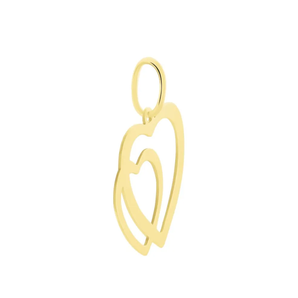 Pendentif Eudocie Coeurs Lisses Or Jaune