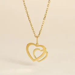 Pendentif Eudocie Coeurs Lisses Or Jaune