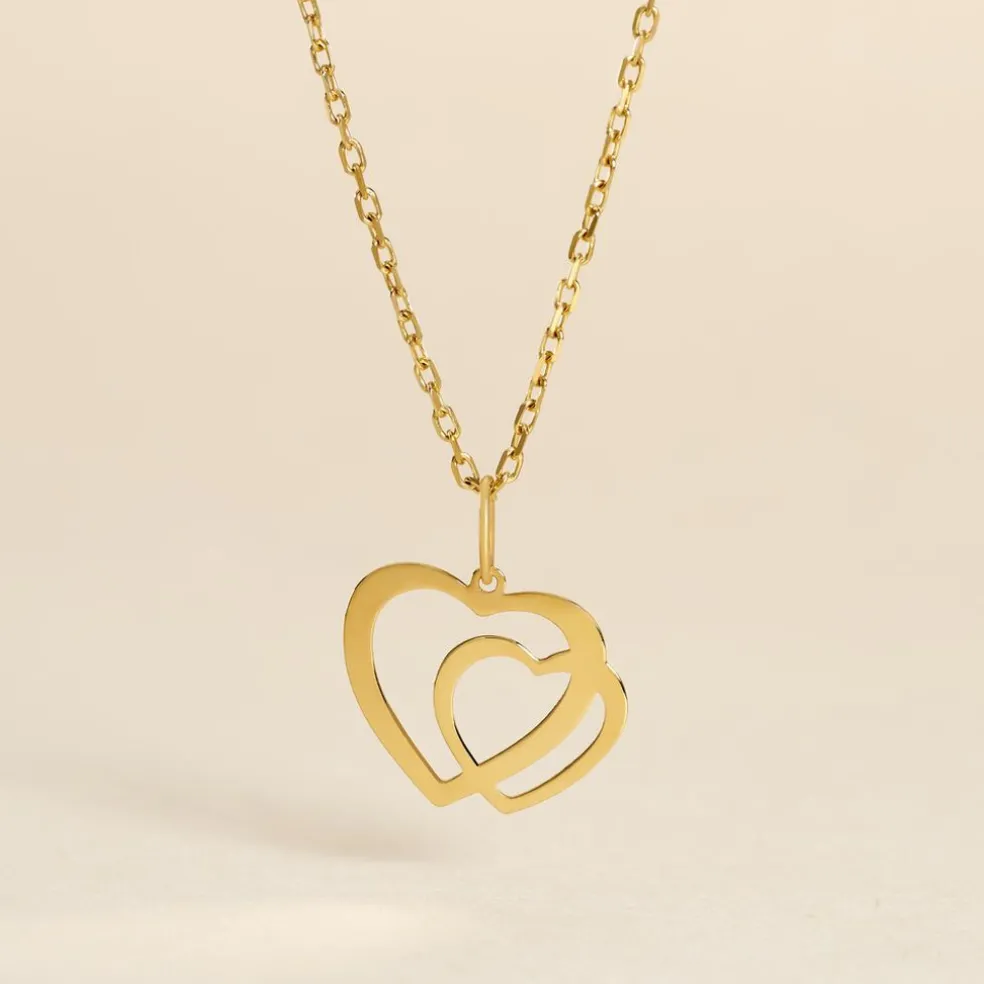 Pendentif Eudocie Coeurs Lisses Or Jaune