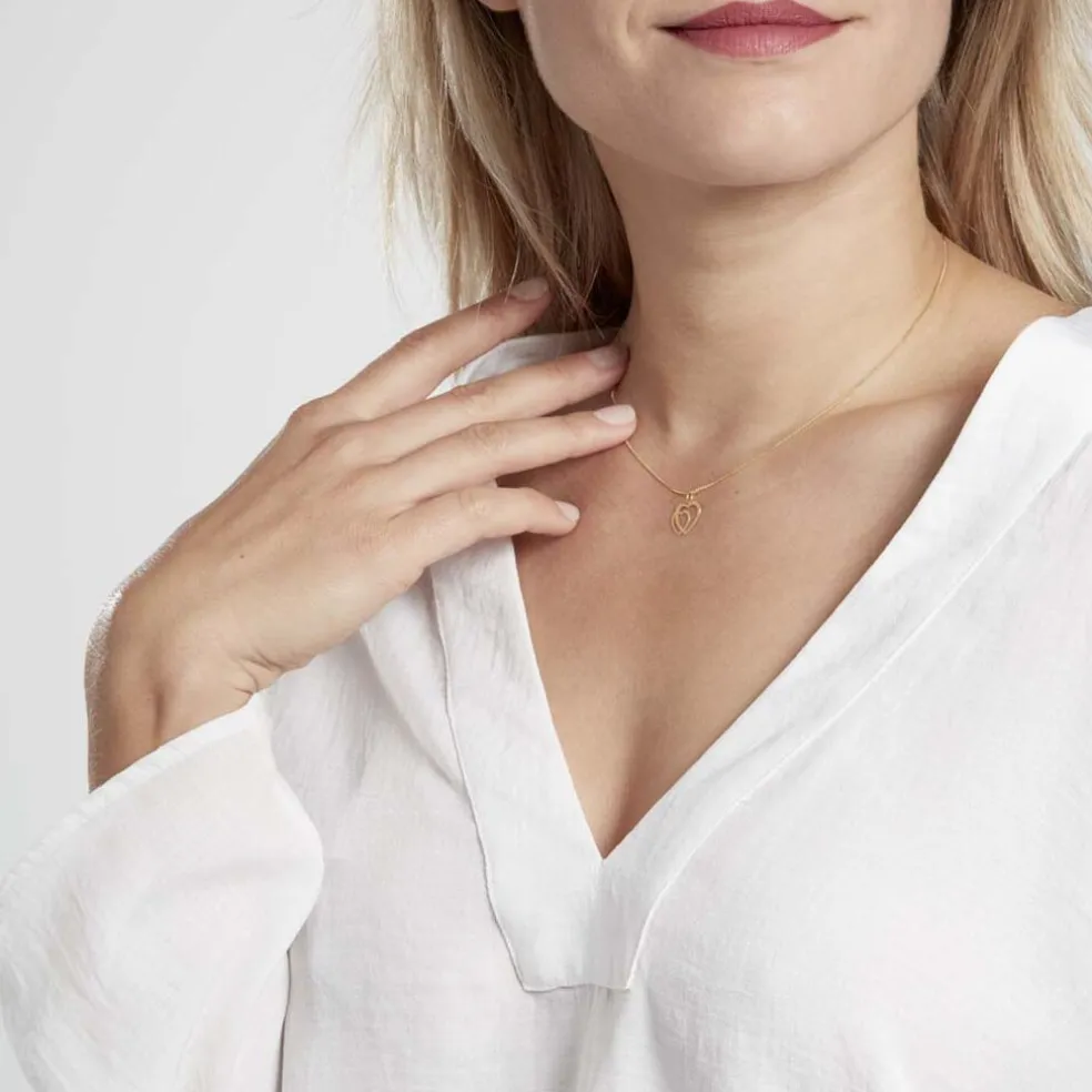 Pendentif Eudocie Coeurs Lisses Or Jaune