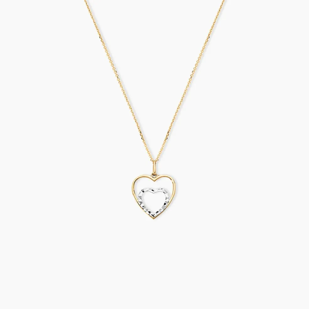 Pendentif Eudocie Double Coeurs Or Bicolore