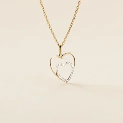 Pendentif Eudocie Double Coeurs Or Bicolore