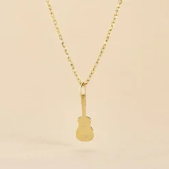 Pendentif Fatema Musique Guitare Or Jaune