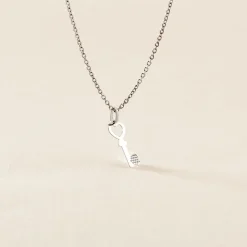 Pendentif Fatilia Clef Coeur Or Blanc