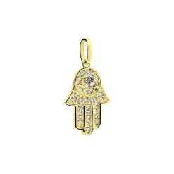 Pendentif Fatima Or Jaune Oxyde De Zirconium