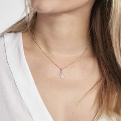 Pendentif Fatima Or Jaune Oxyde De Zirconium