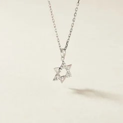 Pendentif Faye Or Blanc Oxyde De Zirconium