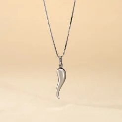 Pendentif Felicette Corne Abondance Or Blanc