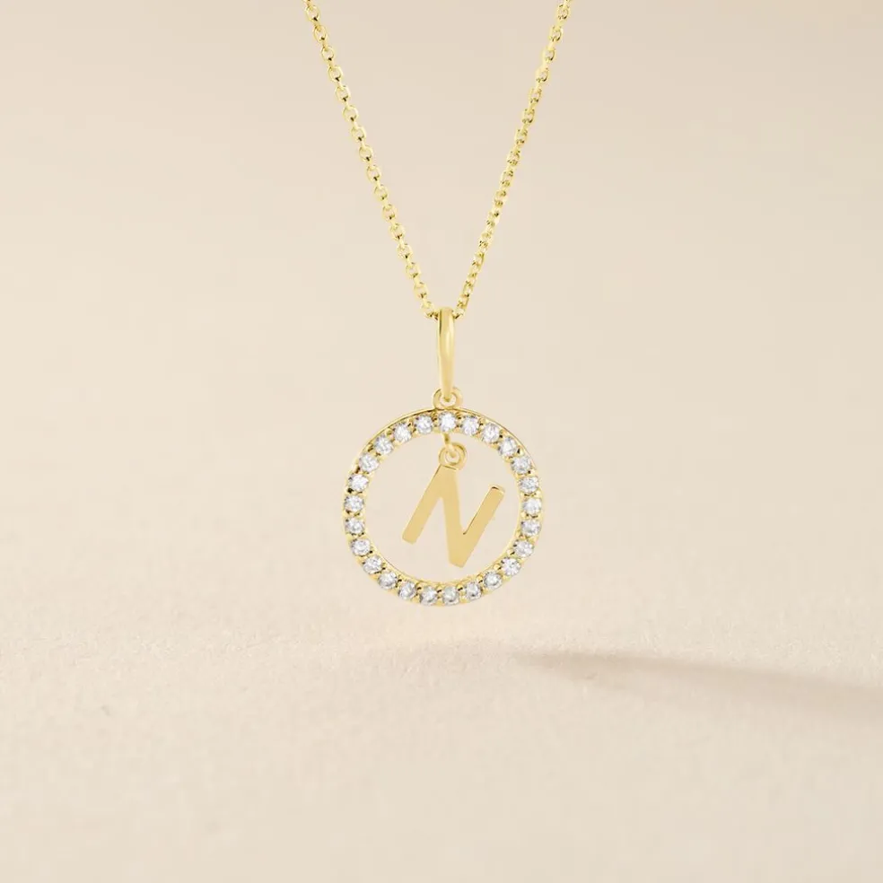 Pendentif Gabe Or Jaune Oxyde De Zirconium