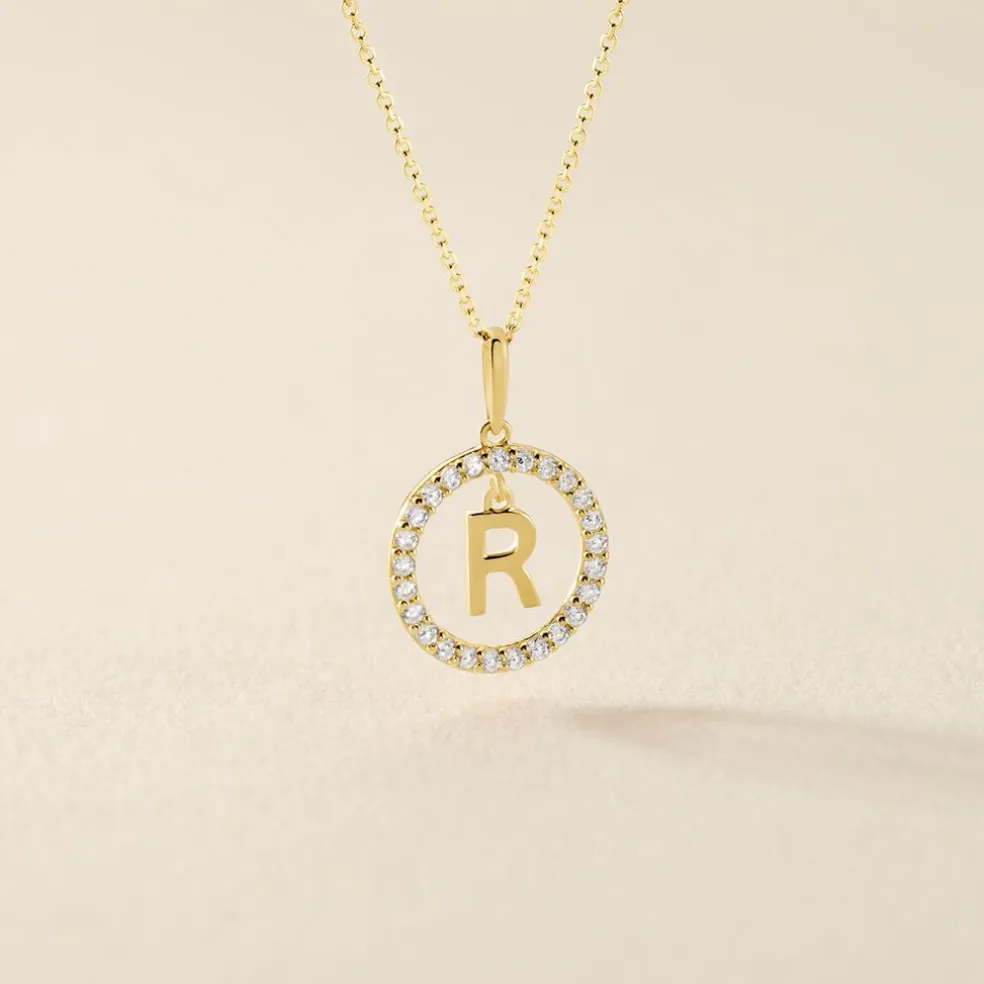 Pendentif Gabe Or Jaune Oxyde De Zirconium