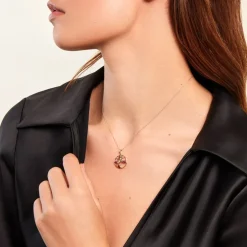 Pendentif Godolieba Or Jaune Rhodolite