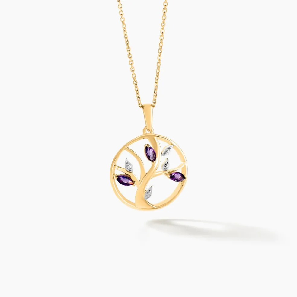 Pendentif Godolieba Or Jaune Amethyste Violet