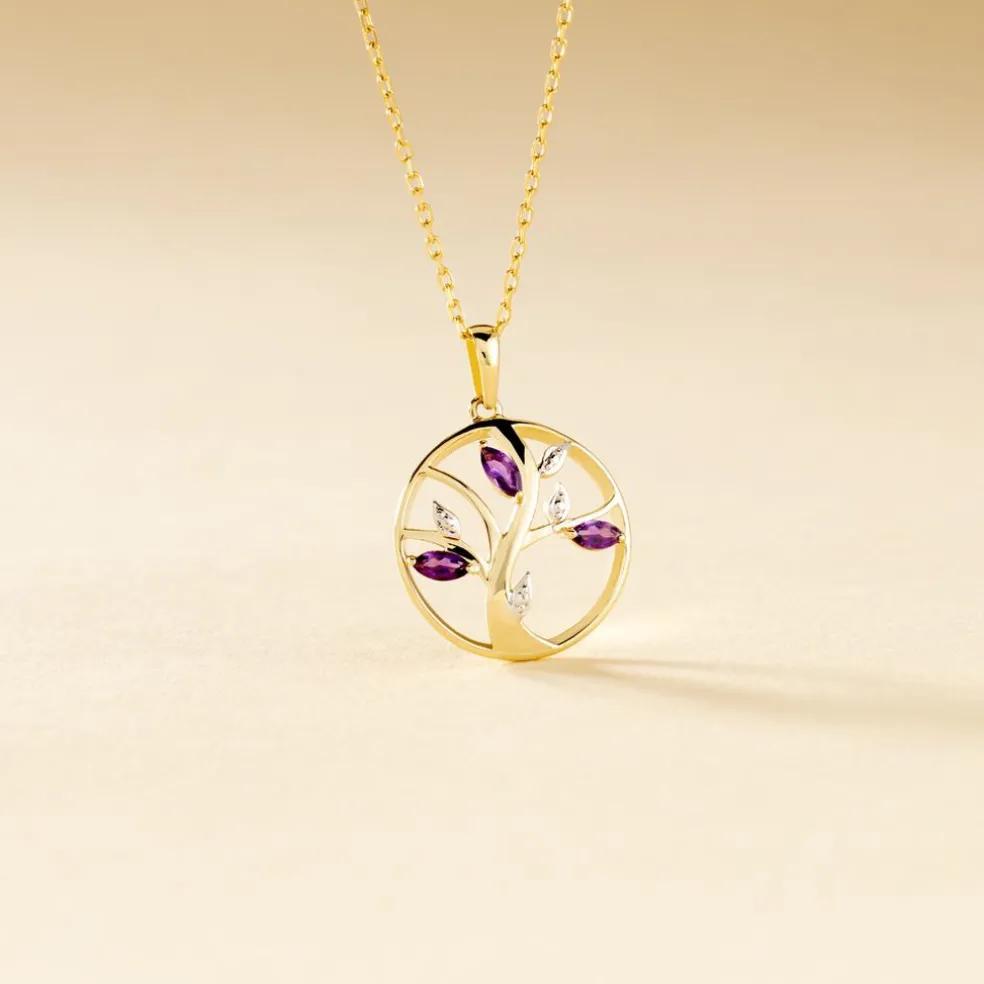 Pendentif Godolieba Or Jaune Amethyste Violet