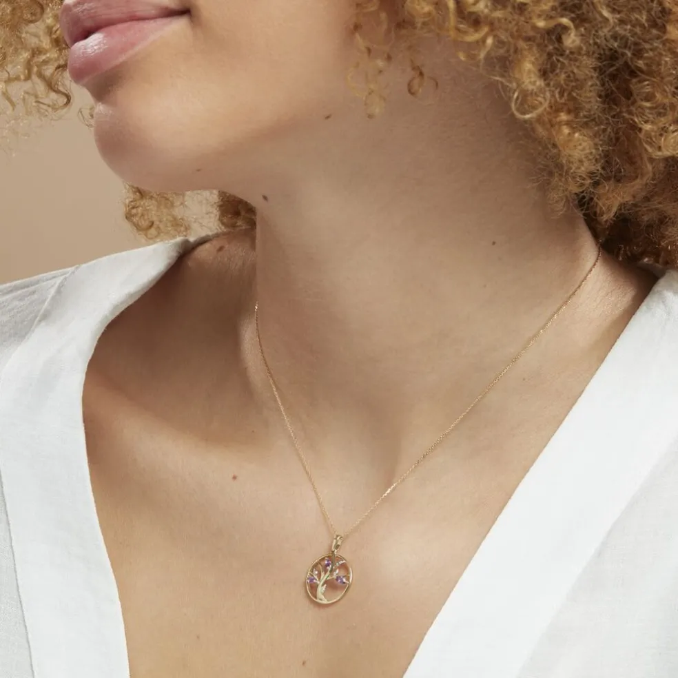 Pendentif Godolieba Or Jaune Amethyste Violet