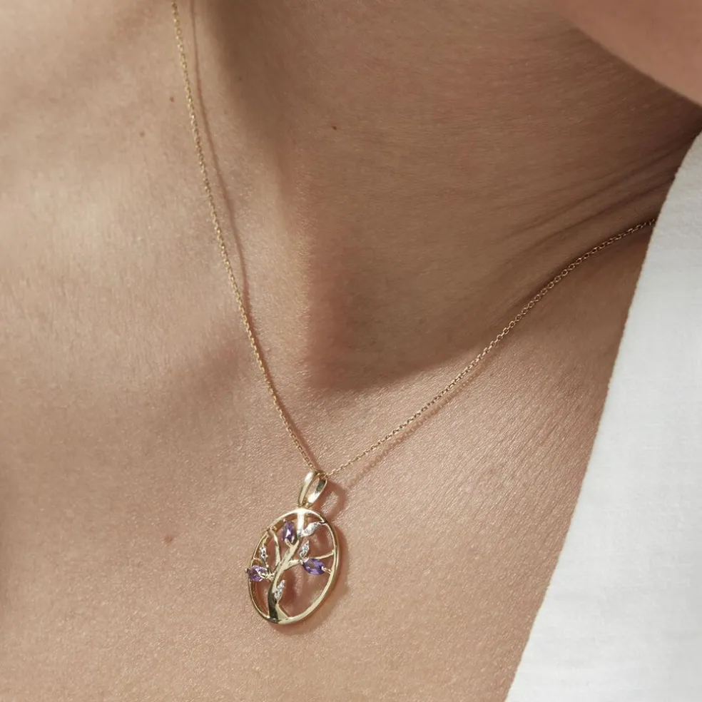 Pendentif Godolieba Or Jaune Amethyste Violet