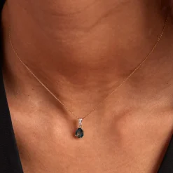 Pendentif Gorgel Or Jaune Topaze Oxyde De Zirconium