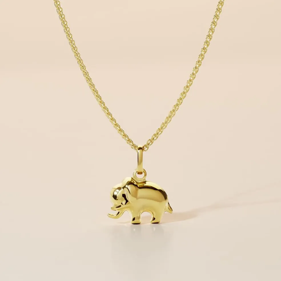 Pendentif Haiza Elephant Or Jaune