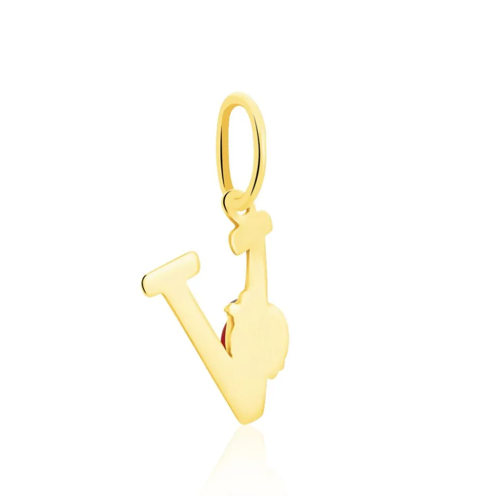 Pendentif Helidie Coccinelle Lettre Or Jaune