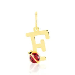 Pendentif Helidie Coccinelle Lettre Or Jaune