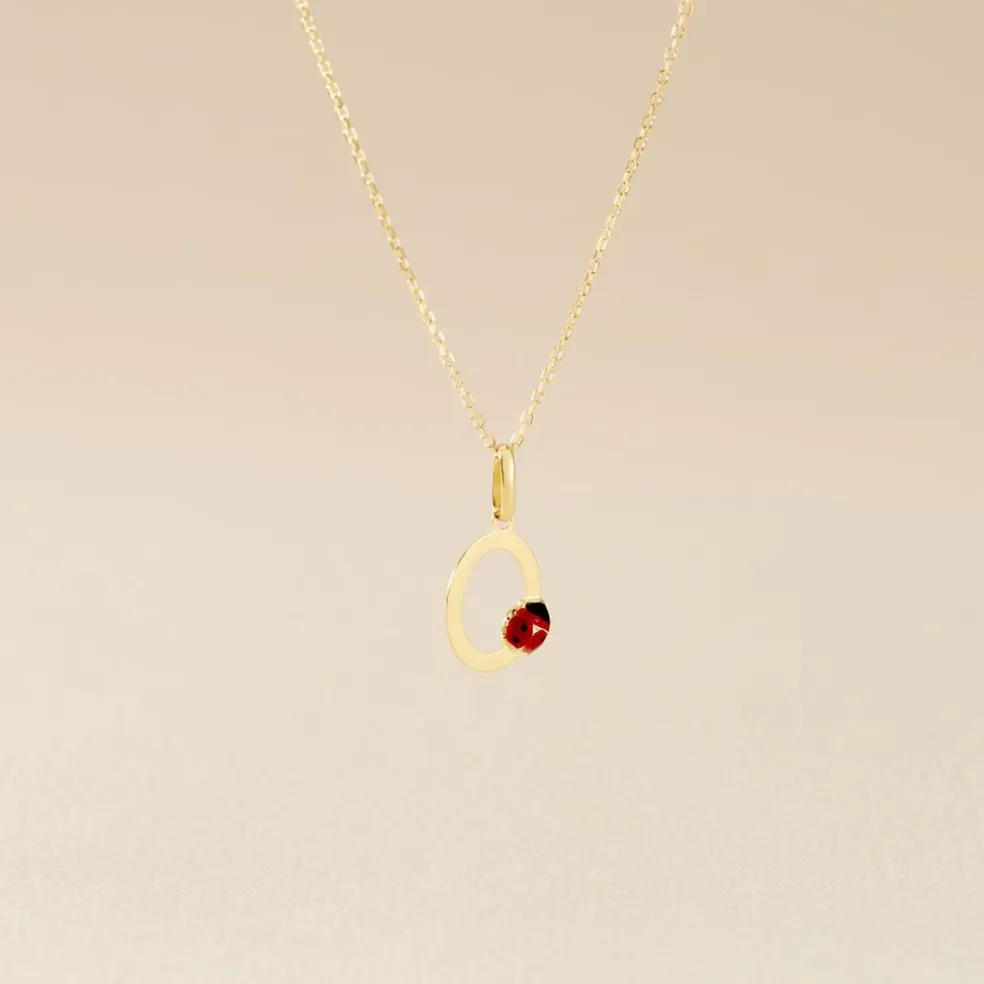Pendentif Helidie Coccinelle Lettre Or Jaune