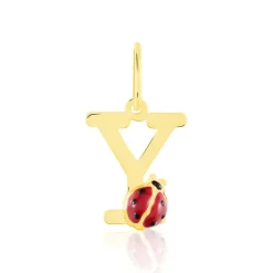 Pendentif Helidie Coccinelle Lettre Or Jaune