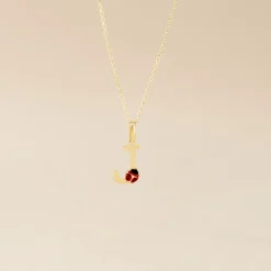 Pendentif Helidie Coccinelle Lettre Or Jaune