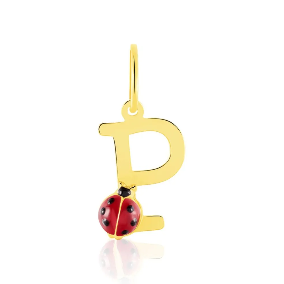 Pendentif Helidie Coccinelle Lettre Or Jaune