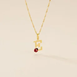 Pendentif Helidie Coccinelle Lettre Or Jaune