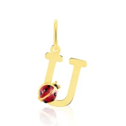 Pendentif Helidie Coccinelle Lettre Or Jaune