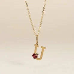 Pendentif Helidie Coccinelle Lettre Or Jaune