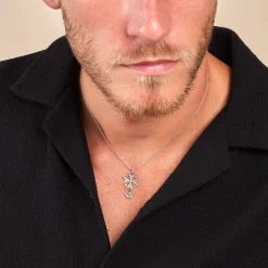 Pendentif Huguenote Argent Blanc