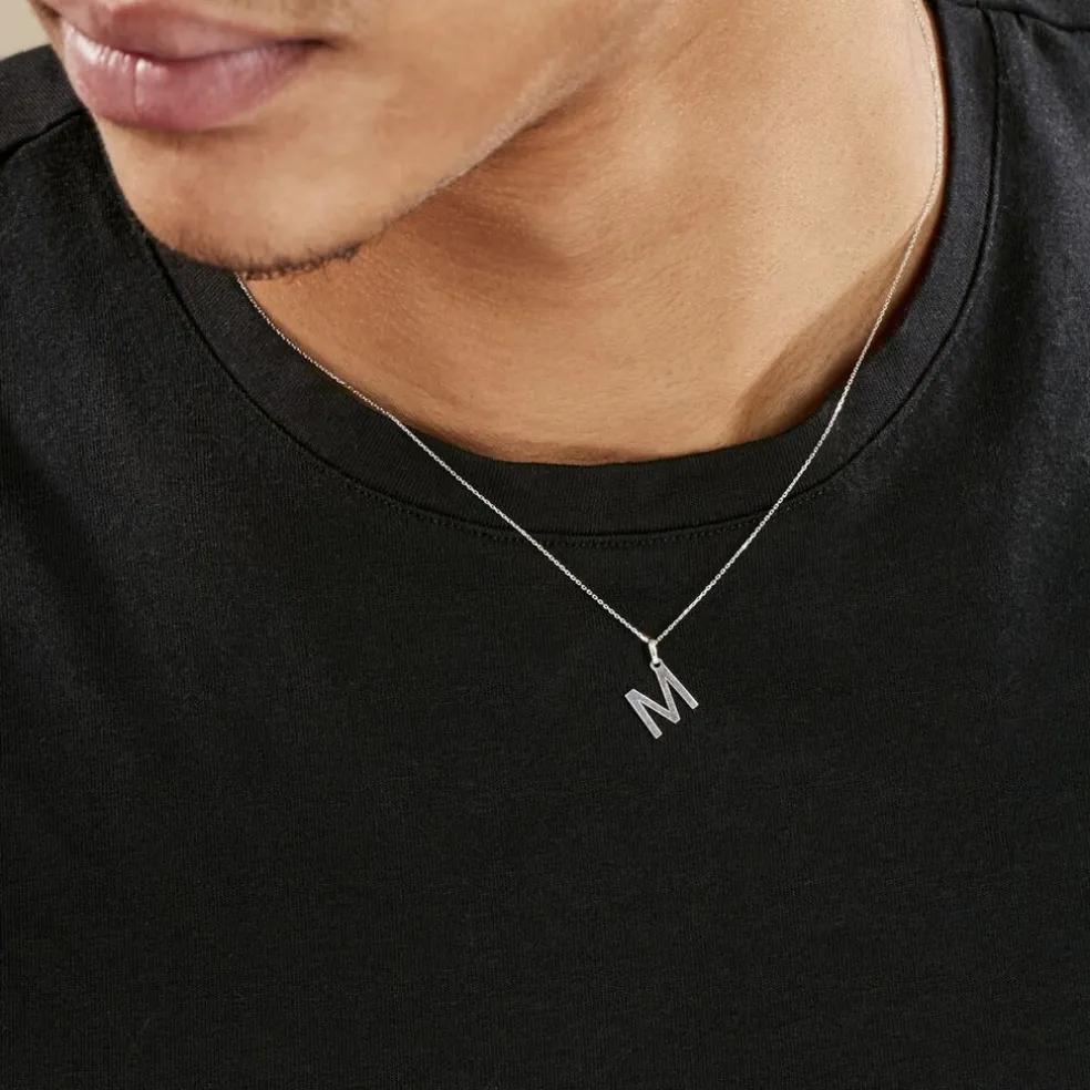 Pendentif Ionia Lettre Or Blanc