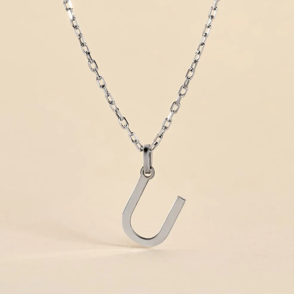 Pendentif Ionia Lettre Or Blanc