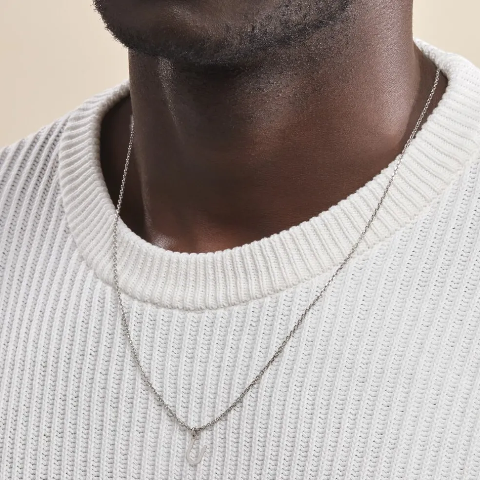 Pendentif Ionia Lettre Or Blanc