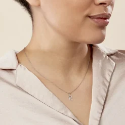 Pendentif Ionia Lettre Or Blanc