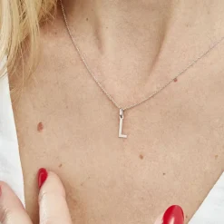 Pendentif Ionia Lettre Or Blanc