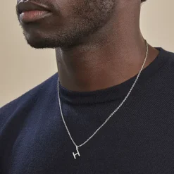 Pendentif Ionia Lettre Or Blanc