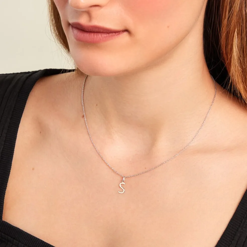 Pendentif Ionia Lettre Or Blanc