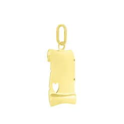 Pendentif Irenca Message Parchemin Or Jaune