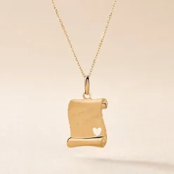 Pendentif Irenca Message Parchemin Or Jaune