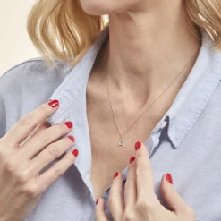 Pendentif Klementine Or Blanc Oxyde De Zirconium