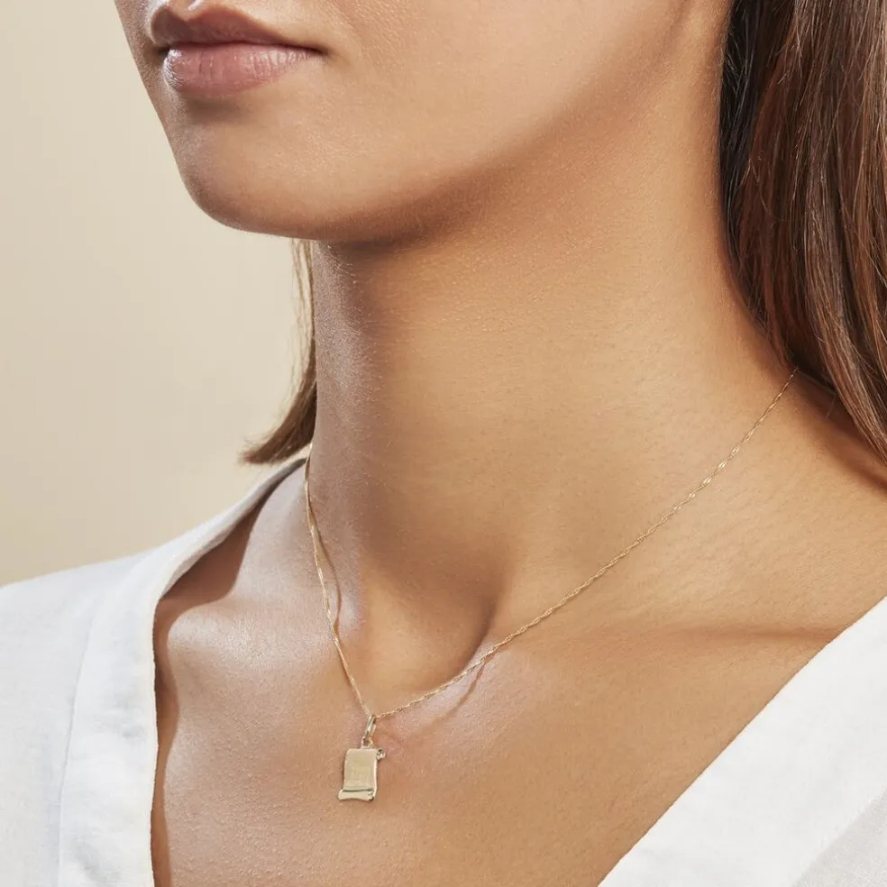 Pendentif Lamie Zodiaque Parchemin Or Jaune