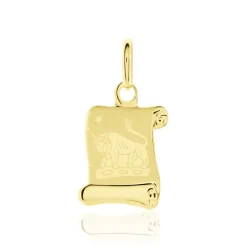 Pendentif Lamie Zodiaque Parchemin Or Jaune