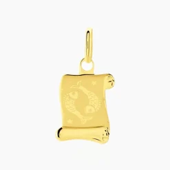 Pendentif Lamie Zodiaque Parchemin Or Jaune