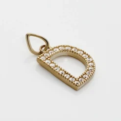 Pendentif Lettre D Or Jaune Oxyde
