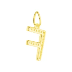 Pendentif Lettre F Or Jaune Oxyde