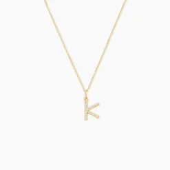 Pendentif Lettre K Or Jaune Oxyde
